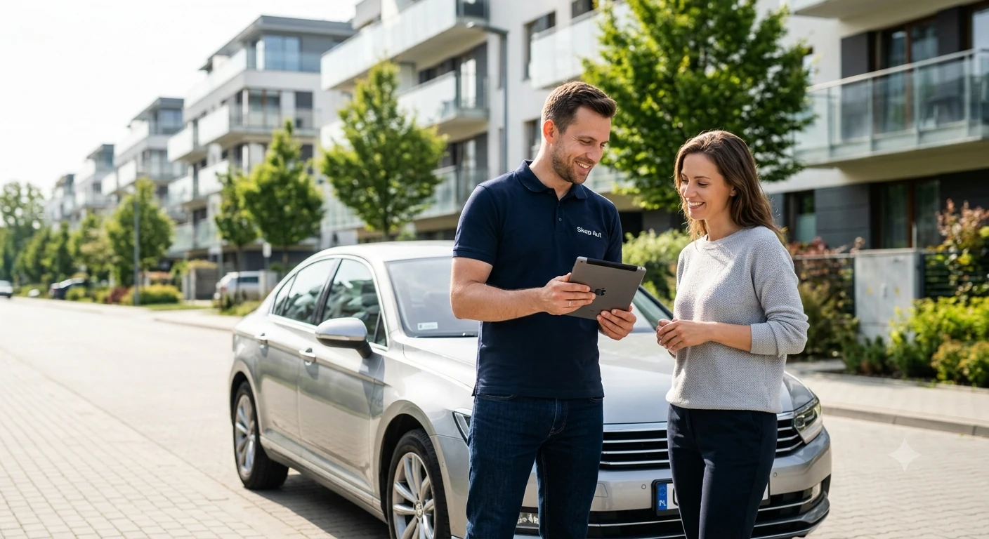 profesjonalny-odbiór-auta-z-parkingu-skup-warszawa-białołęka Rzeczoznawca wycenia auto na osiedlu. Skup aut Warszawa Białołęka, odbiór z parkingu.
